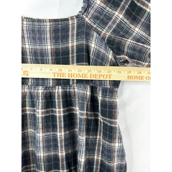 Universal Thread Plaid Puff Sleeve Baby Doll Peasant Blouse Women’s Size S - Picture 7 of 10